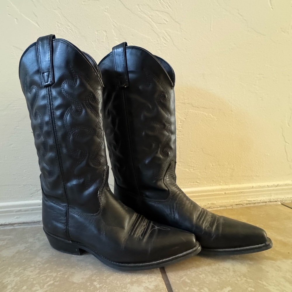 Capezio Black Western Leather Boots Size 7